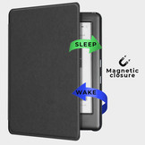 Kobo Glo, Kobo Glo HD en Kobo Touch 2.0 (6 inch) Vegan saffiano leren sleepcover hoes Zwart