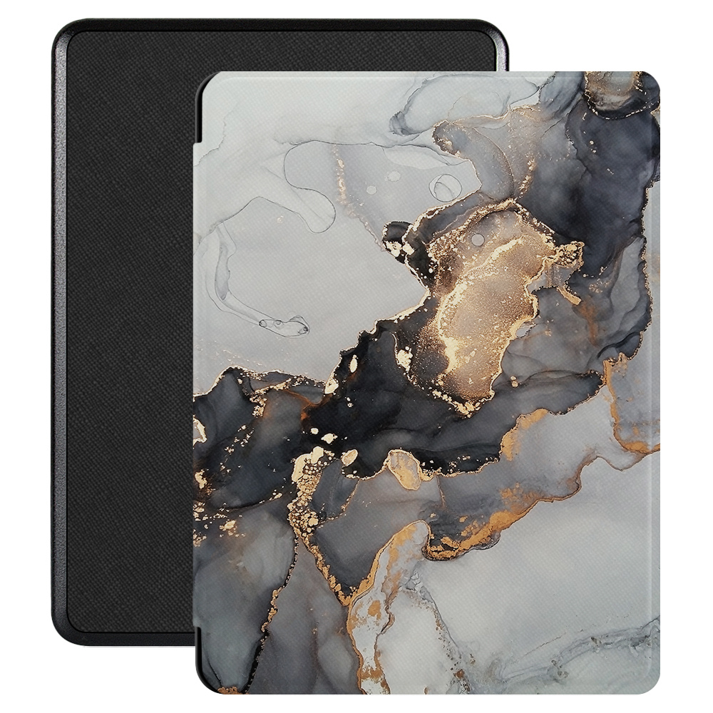Kobo Glo, Kobo Glo HD en Kobo Touch 2.0 (6 inch) Vegan saffiano leren sleepcover hoes Marble Magnus