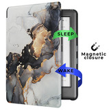 Kobo Glo, Kobo Glo HD en Kobo Touch 2.0 (6 inch) Vegan saffiano leren sleepcover hoes Marble Magnus