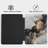 Kobo Glo, Kobo Glo HD en Kobo Touch 2.0 (6 inch) Vegan saffiano leren sleepcover hoes Marble Magnus