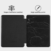 Kobo Glo, Kobo Glo HD en Kobo Touch 2.0 (6 inch) Vegan saffiano leren sleepcover hoes Marble Shire