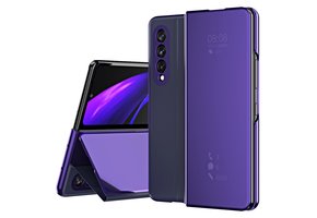 Lunso - Window view cover hoes - Samsung Galaxy Z Fold3 - Paars