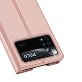 Xiaomi Poco X4 Pro 5G Slim Bookcase hoes Rose Goud