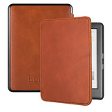 Kobo Glo, Kobo Glo HD en Kobo Touch 2.0 (6 inch) Lederen sleepcover hoes Cognac