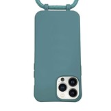 iPhone 13 Pro Max Telefoonhoes met koord Donkergroen