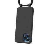 iPhone 13 Pro Max Telefoonhoes met koord Zwart