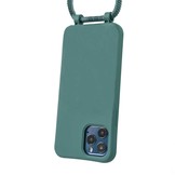 iPhone 13 Pro Max Telefoonhoes met koord Donkergroen
