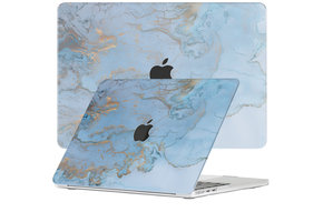 Lunso MacBook Air 13 inch (2022-2026) cover hoes - case - Marble Ariel