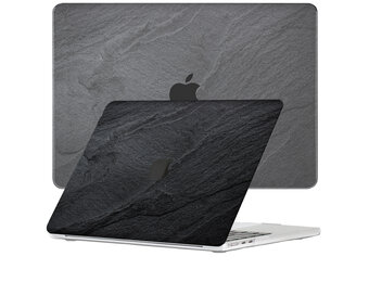 Lunso MacBook Air 13 inch (2022-2025) cover hoes - case - Black Stone