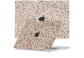 Lunso MacBook Air 13 inch (2022-2025) cover hoes - case - Leopard Rose Gold