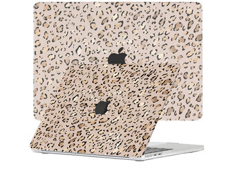 Lunso MacBook Air 13 inch (2022-2025) cover hoes - case - Leopard Rose Gold