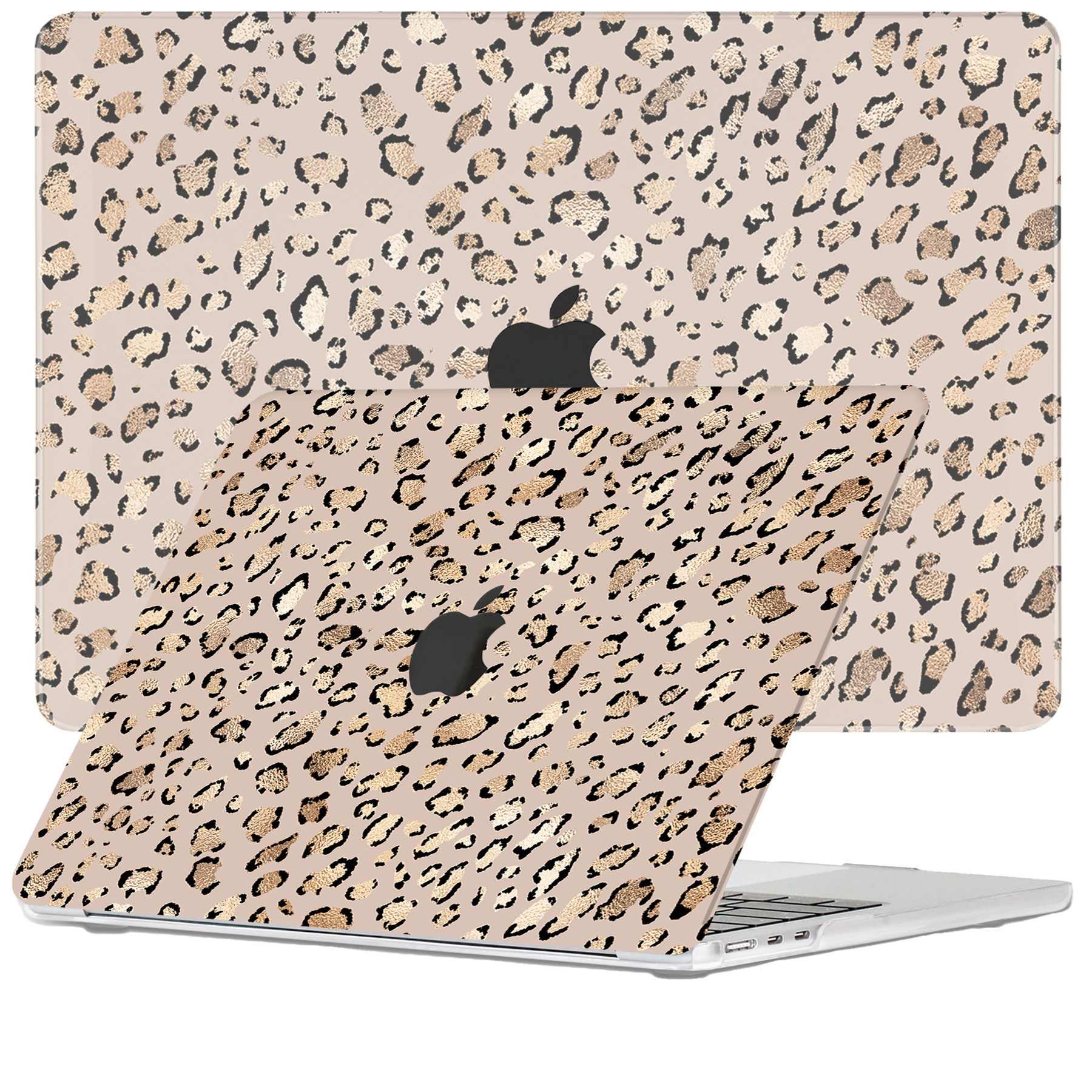 MacBook Air 13 inch (2022-2026) cover hoes case - Leopard Rose Gold