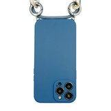 iPhone 13 Pro Telefoonhoes met koord + Kralenketting Blauw
