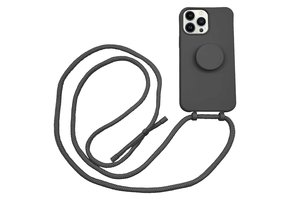 Høyde - iPhone 13 Pro - Telefoonhoes met koord + Socket houder - Zwart