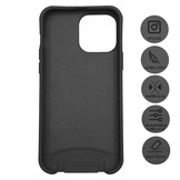 iPhone 13 Pro Telefoonhoes met koord en handige Socket Houder Zwart