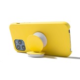 iPhone 13 Pro Telefoonhoes met koord en handige Socket Houder Geel