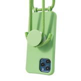 iPhone 13 Pro Telefoonhoes met koord en handige Socket Houder Lime Groen