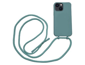 Høyde - iPhone 13 Mini - Telefoonhoes met koord - Donkergroen