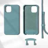 iPhone 13 Mini Telefoonhoes met koord Donkergroen