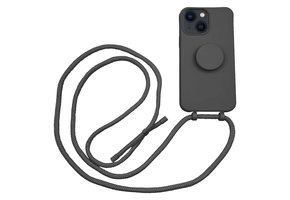 Høyde - iPhone 13 - Telefoonhoes met koord + Socket houder - Zwart