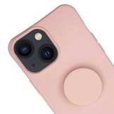 iPhone 13 Telefoonhoes met koord en handige Socket Houder Roze