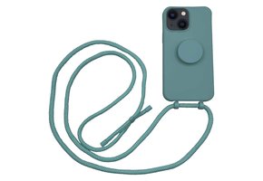 Høyde - iPhone 13 - Telefoonhoes met koord + Socket houder - Donkergroen