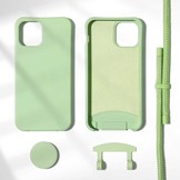 iPhone 13 Telefoonhoes met koord en handige Socket Houder Lime Groen