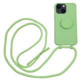 iPhone 13 Telefoonhoes met koord en handige Socket Houder Lime Groen