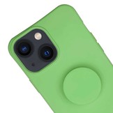 iPhone 13 Telefoonhoes met koord en handige Socket Houder Lime Groen