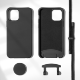 iPhone 13 Mini Telefoonhoes met koord en handige Socket Houder Zwart