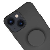 iPhone 13 Mini Telefoonhoes met koord en handige Socket Houder Zwart