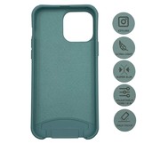 iPhone 13 Mini Telefoonhoes met koord en handige Socket Houder Donkergroen