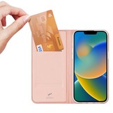 iPhone 14 Plus Slim Bookcase hoes - Roze