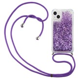 iPhone 14 Backcover hoes Glitter Paars