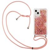 iPhone 14 Backcover hoes Glitter Rose Goud