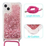 iPhone 14 Backcover hoes Glitter Roze