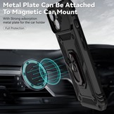 iPhone 14 Armor backcover hoes met ringhouder Zwart