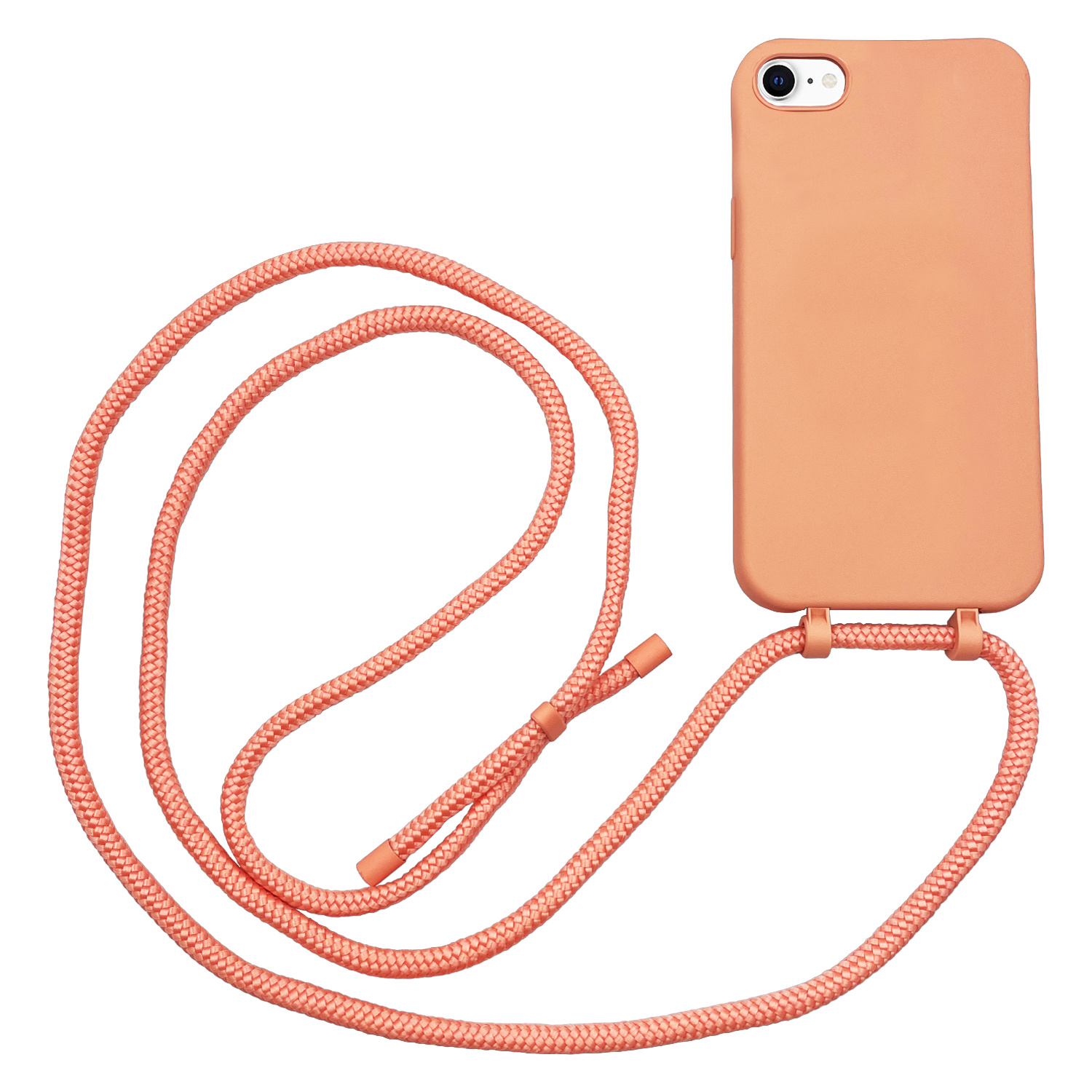 Høyde - iPhone SE (2022 / 2020) / 8 / 7 / 6(s) - Telefoonhoes met koord - Oranje