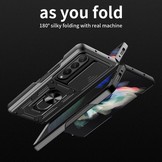 Samsung Galaxy Z Fold4 Armor Guard backcover telefoonhoes met ringhouder Zwart