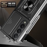 Samsung Galaxy Z Fold4 Armor Guard backcover telefoonhoes met ringhouder Zwart