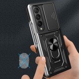 Samsung Galaxy Z Fold4 Armor Guard backcover telefoonhoes met ringhouder Zwart