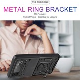 Samsung Galaxy Z Flip4 Armor Guard backcover telefoonhoes met ringhouder Zwart