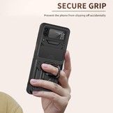 Samsung Galaxy Z Flip4 Armor Guard backcover telefoonhoes met ringhouder Zwart