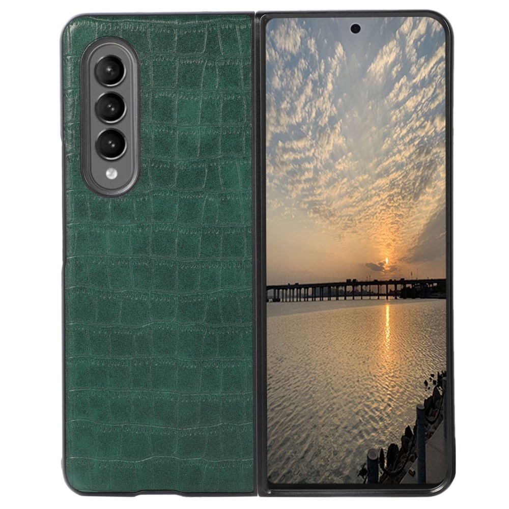 Samsung Galaxy Z Fold4 Croco patroon cover hoes Groen