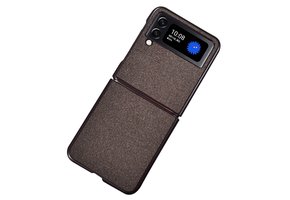 Lunso - Samsung Galaxy Z Flip4 - Canvas cover hoes - Bruin