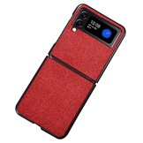 Samsung Galaxy Z Flip4 Canvas cover hoes Rood