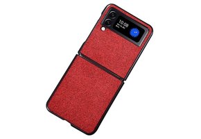 Lunso - Samsung Galaxy Z Flip4 - Canvas cover hoes - Rood