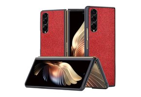 Lunso - Samsung Galaxy Z Fold4 - Canvas cover hoes - Rood