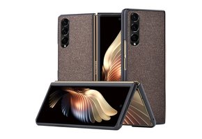 Lunso - Samsung Galaxy Z Fold4 - Canvas cover hoes - Bruin