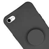 iPhone SE 2022, iPhone SE 2020, iPhone 8, iPhone 7 en iPhone 6(s) Telefoonhoes met koord + Socket Houder Zwart